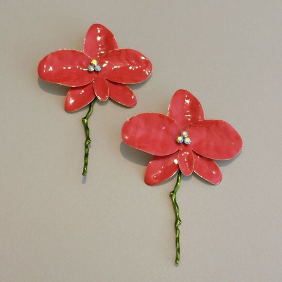 Statement flower Earrings N1408 - Picture 3 of 6